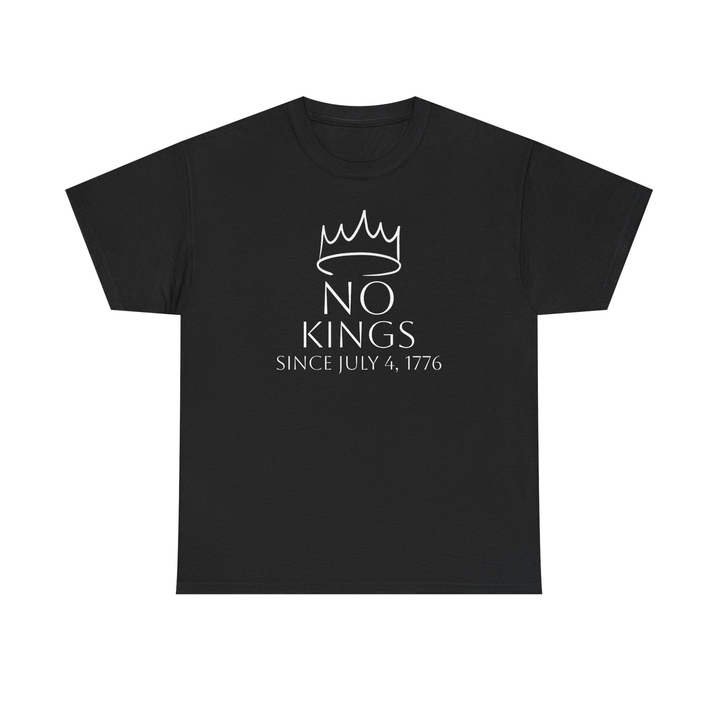 "No Kings" Unisex Cotton Tee – Bold Everyday Statement Shirt, Relaxed Fit, Great Gift, Graphic Tee for All