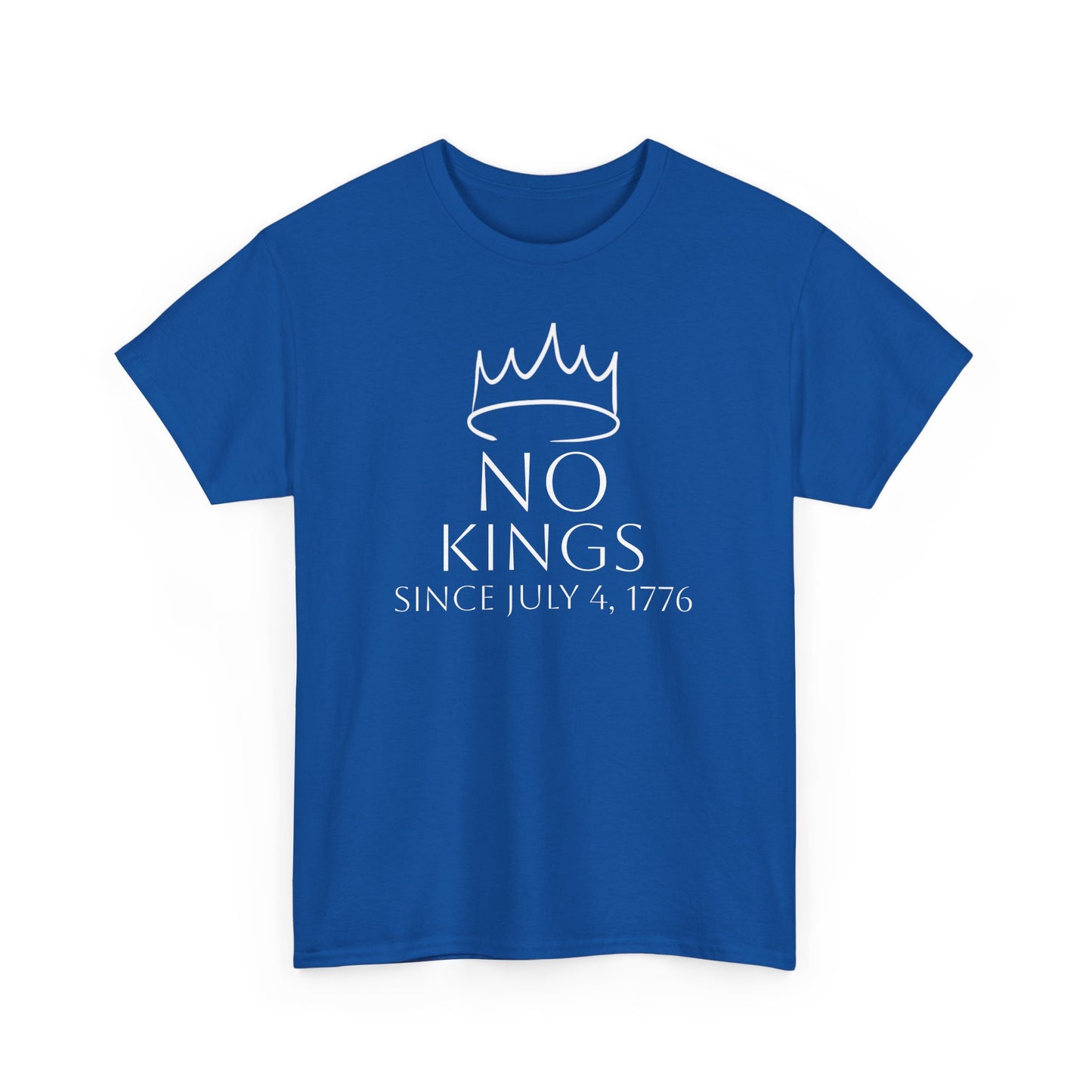 "No Kings" Unisex Cotton Tee – Bold Everyday Statement Shirt, Relaxed Fit, Great Gift, Graphic Tee for All