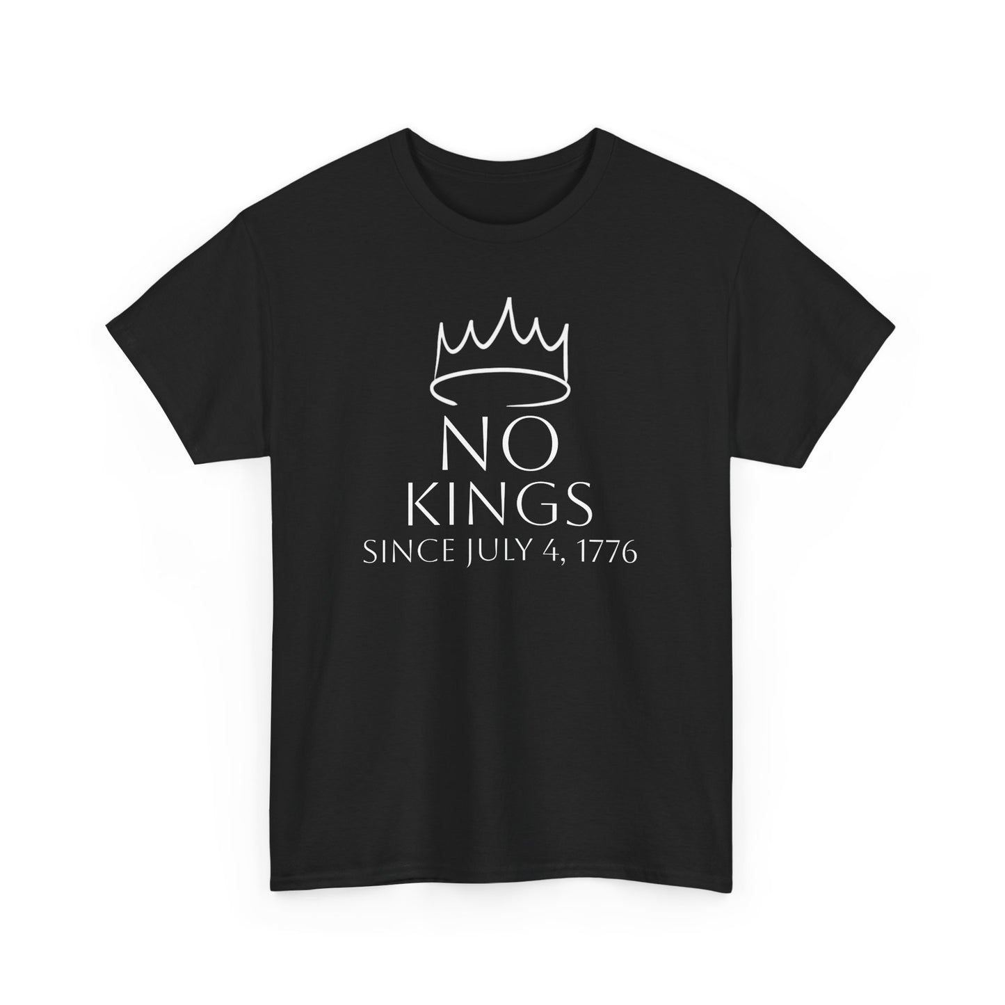 "No Kings" Unisex Cotton Tee – Bold Everyday Statement Shirt, Relaxed Fit, Great Gift, Graphic Tee for All
