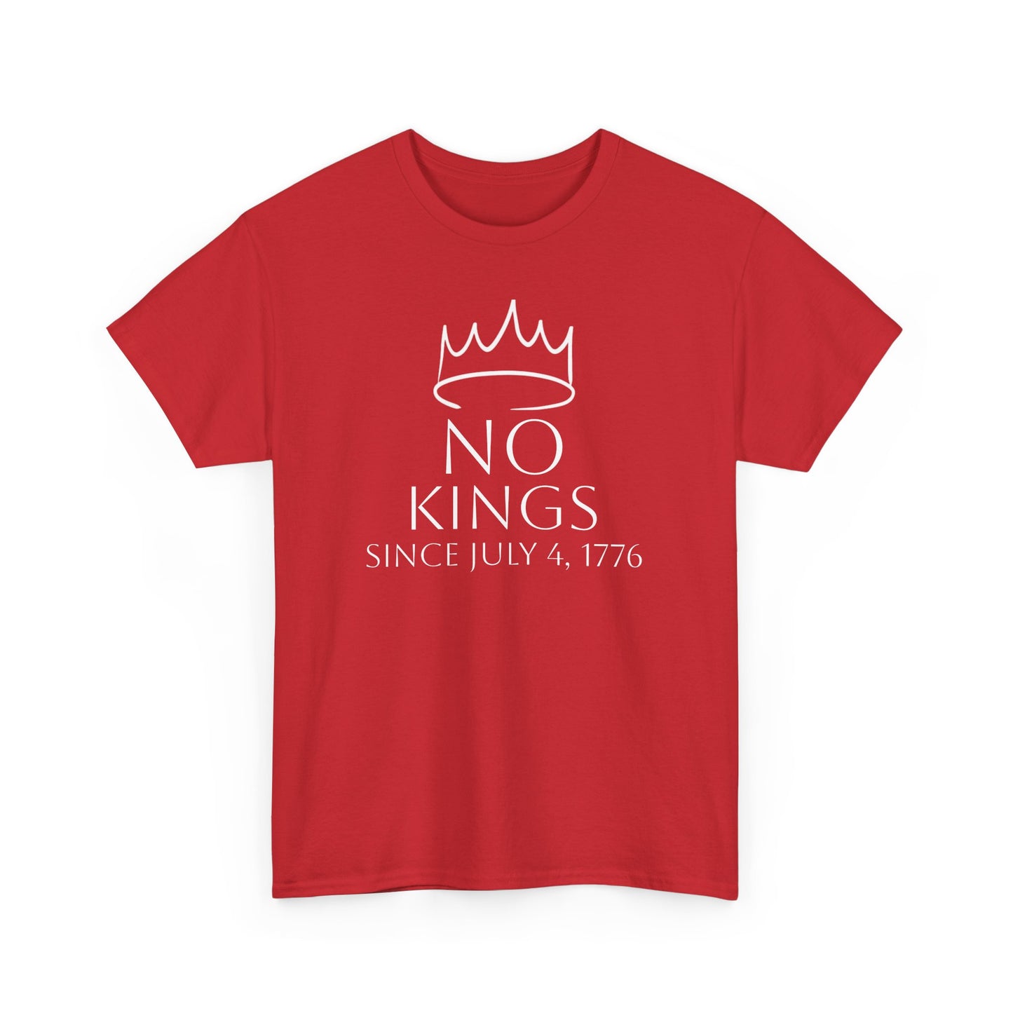 "No Kings" Unisex Cotton Tee – Bold Everyday Statement Shirt, Relaxed Fit, Great Gift, Graphic Tee for All