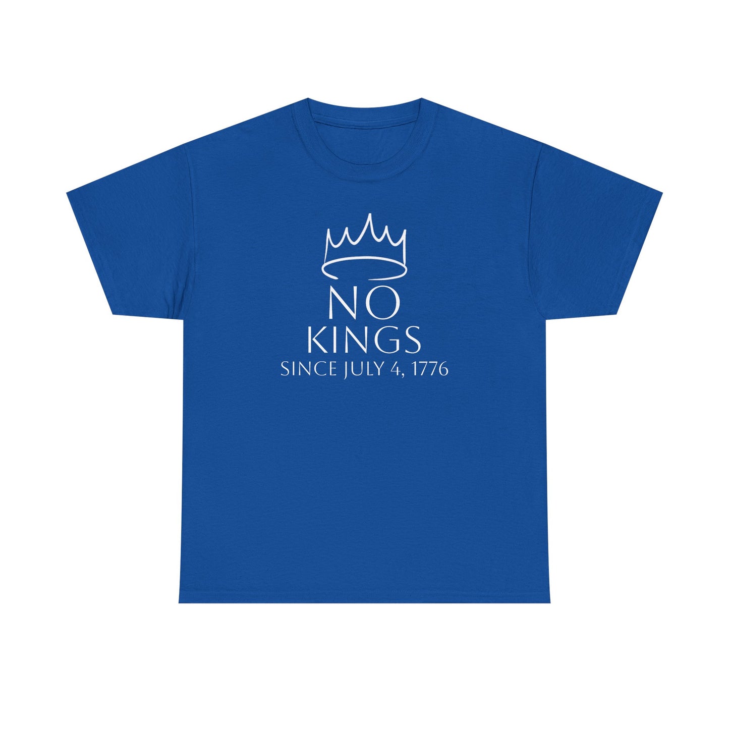 "No Kings" Unisex Cotton Tee – Bold Everyday Statement Shirt, Relaxed Fit, Great Gift, Graphic Tee for All